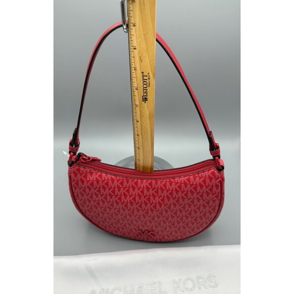Michael Kors Small Kayla Crimson Signature Convertible Pouchette 32T5T8QU1B NWT - Picture 14 of 14
